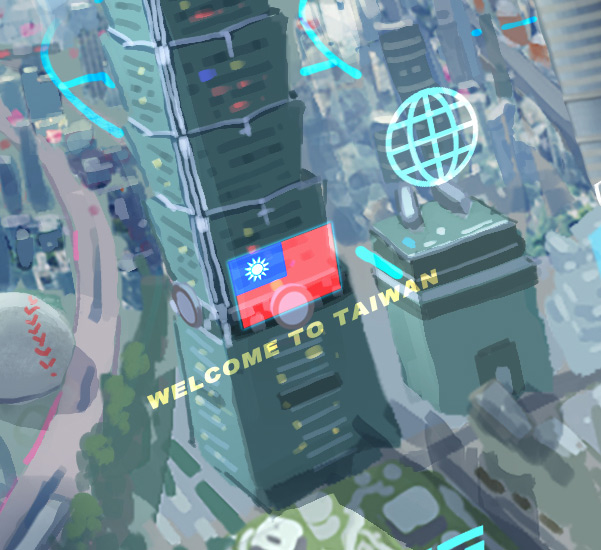 Close-up of the holographic consultation interface composited into the scene