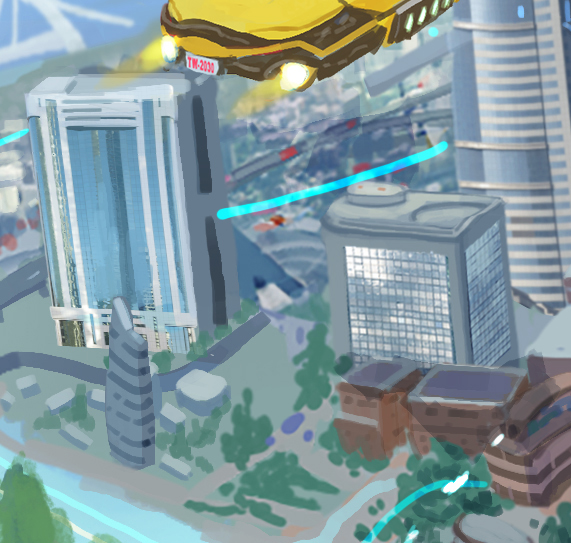 Close-up of building windows created through compositing