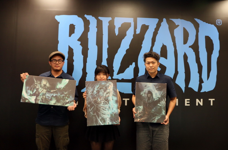 Winners Jiunn Kuo, FrostOcean, and Wei at Blizzard Taiwan