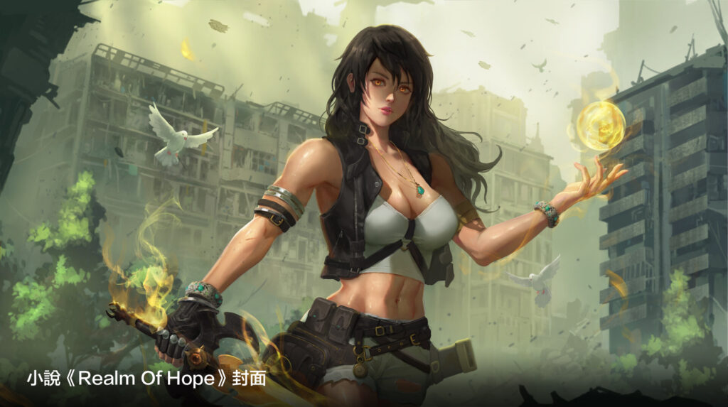 Illustration of Skye Hikari from E.L. Li's novel Realm of Hope