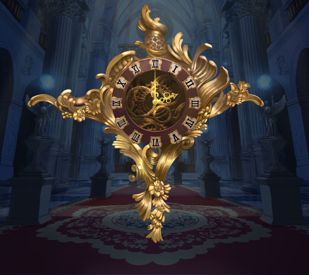 Clock painted for the opening animation of the game Girls' Contract
