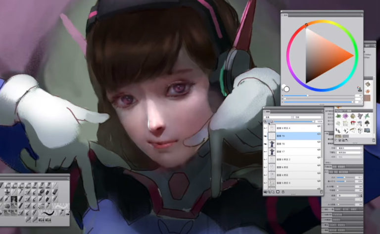 Overwatch D.va TT painting process fanart