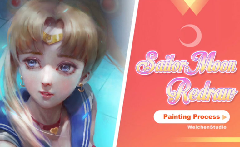 Sailor Moon redraw painting process