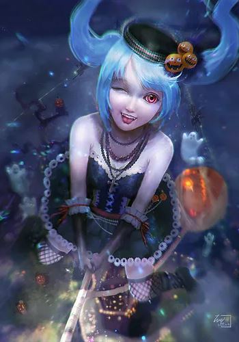 Halloween little witch artwork by WeiChen Studio