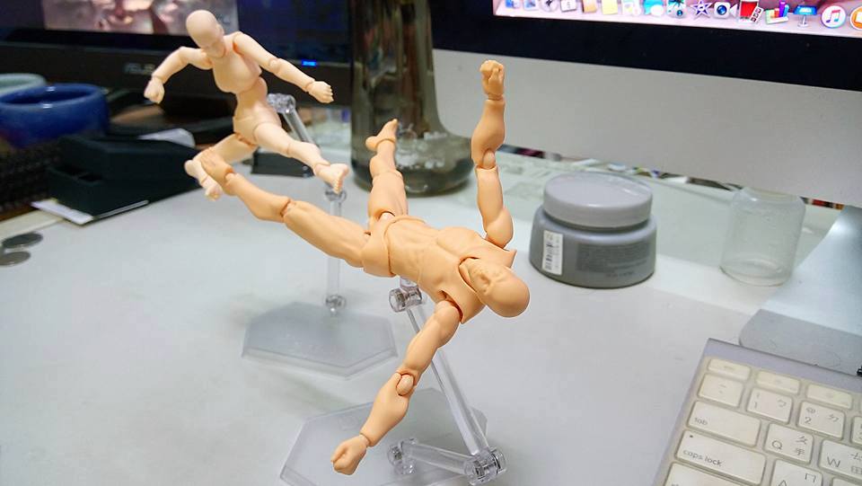 Artist figure models used as lighting reference