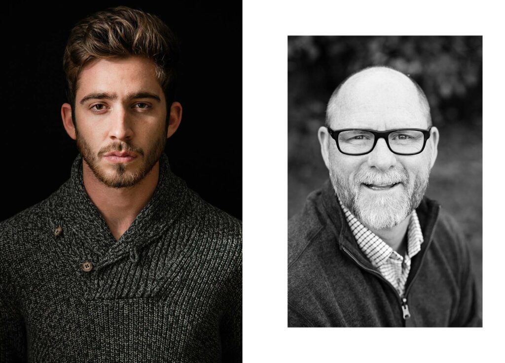 Comparison of two portrait references with different lighting