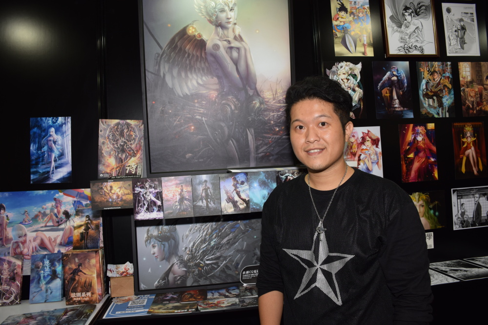 Wei Chang being interviewed at the event