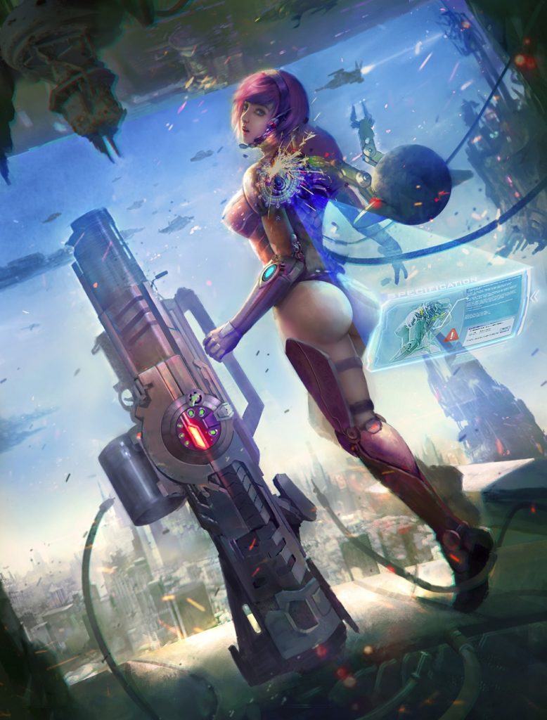 Illustration of a future soldier with a hidden error window easter egg