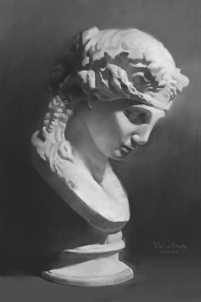 Plaster cast study practicing edge control